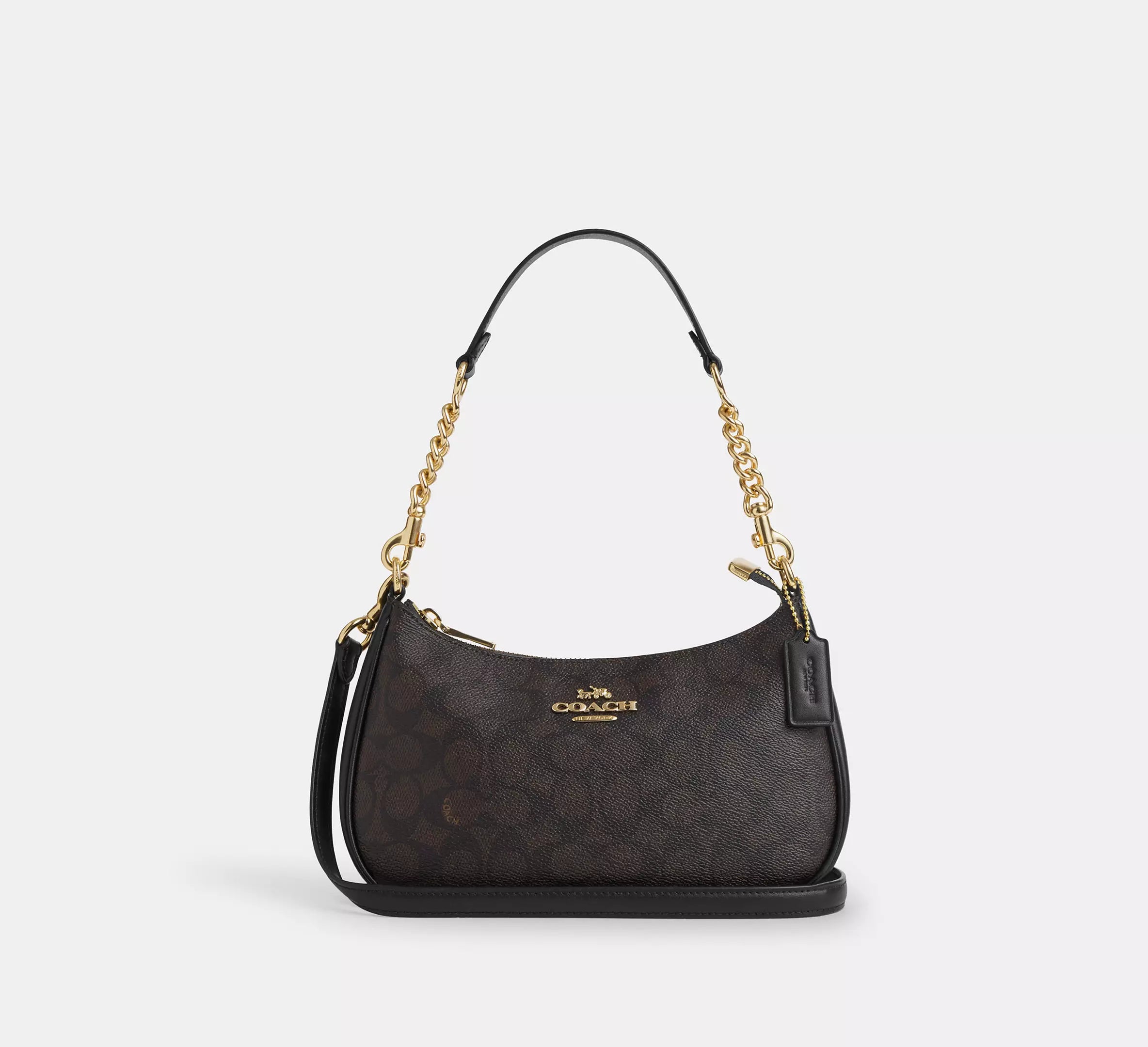 TERI SHOULDER BAG IN SIGNATURE CANVAS Brown