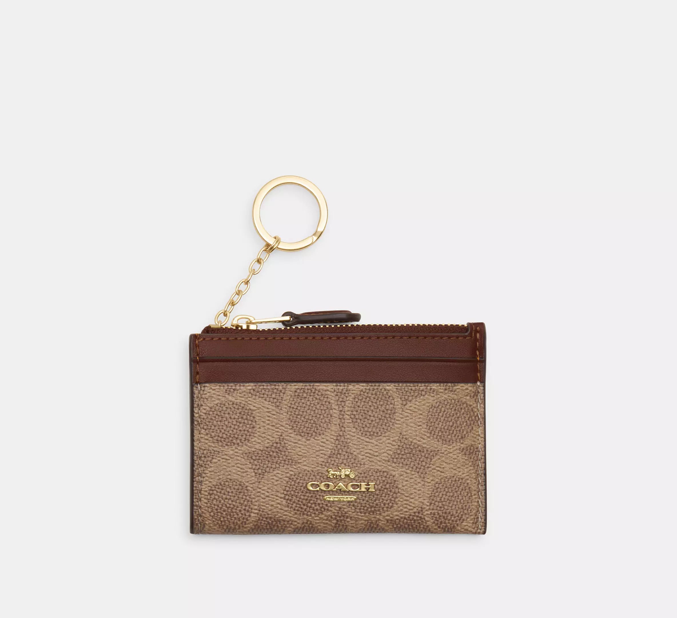 Mini Skinny Id Case In Signature Canvas Tan