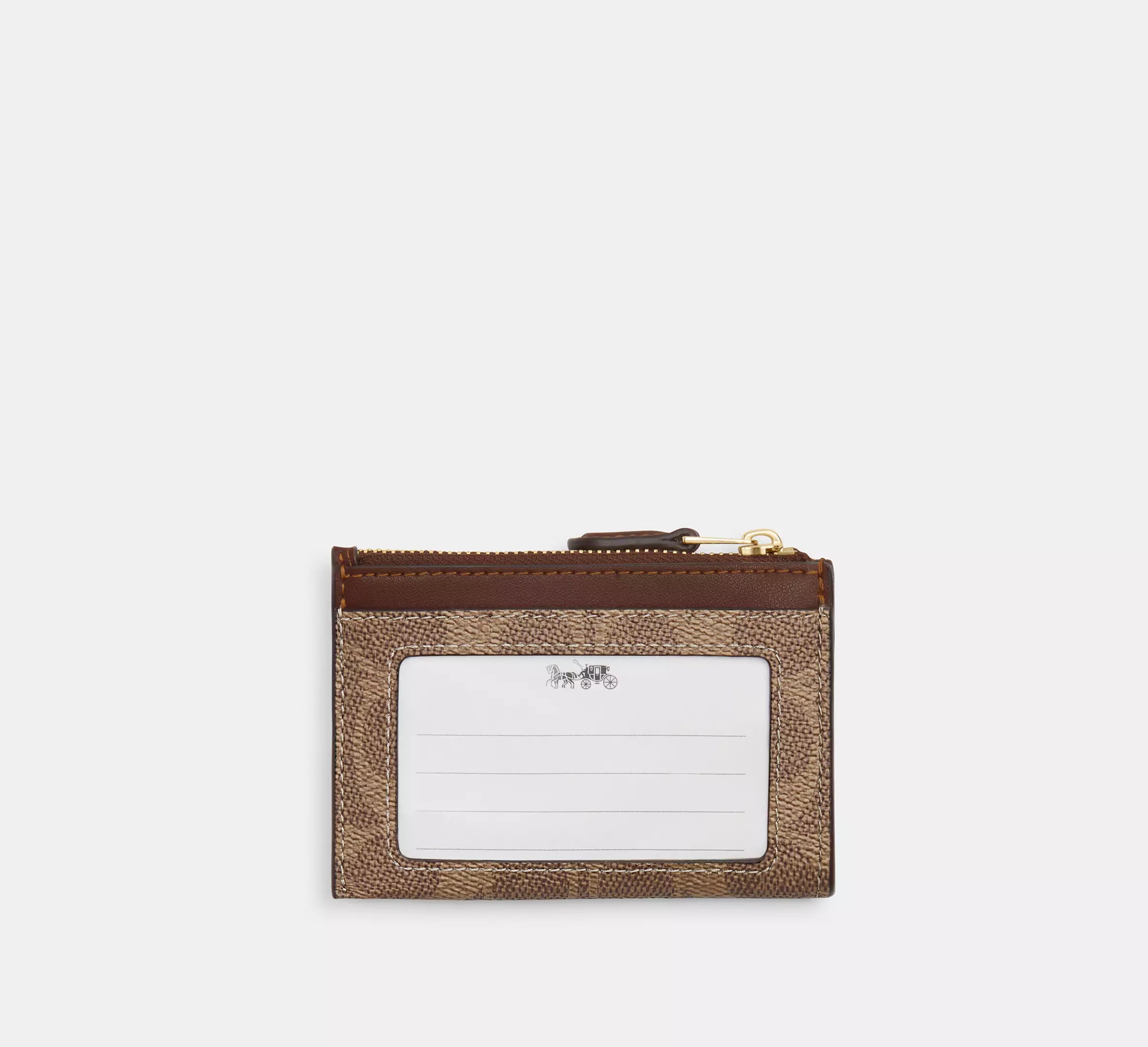 Mini Skinny Id Case In Signature Canvas Tan