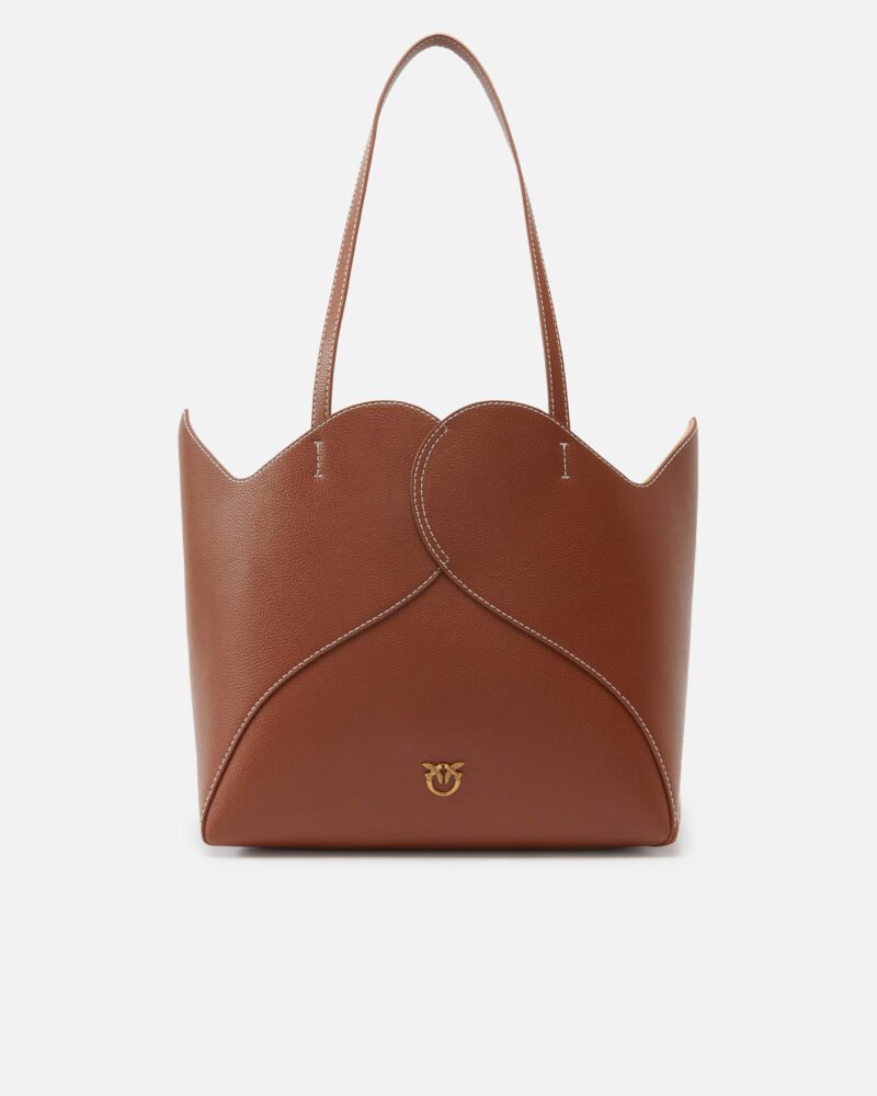 Large Heart shopper bag in leather